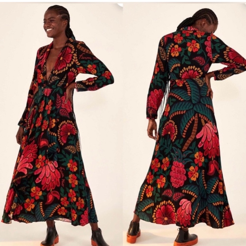 Farm rio Long sleeve Maxi Dress!!